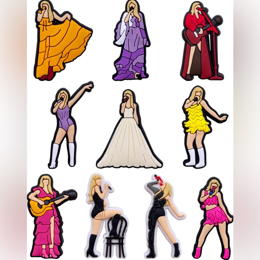 Taylor Swift Croc Charm Set of 10, Eras Tour Outfits